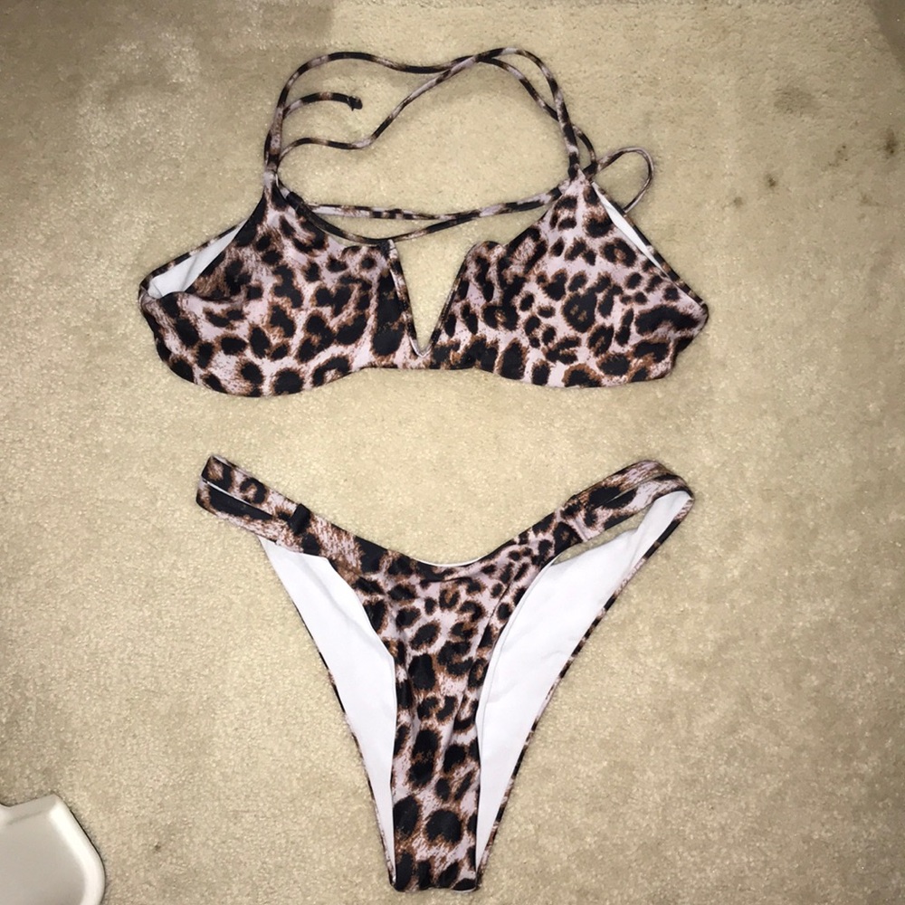 Cheetah print bathing suit